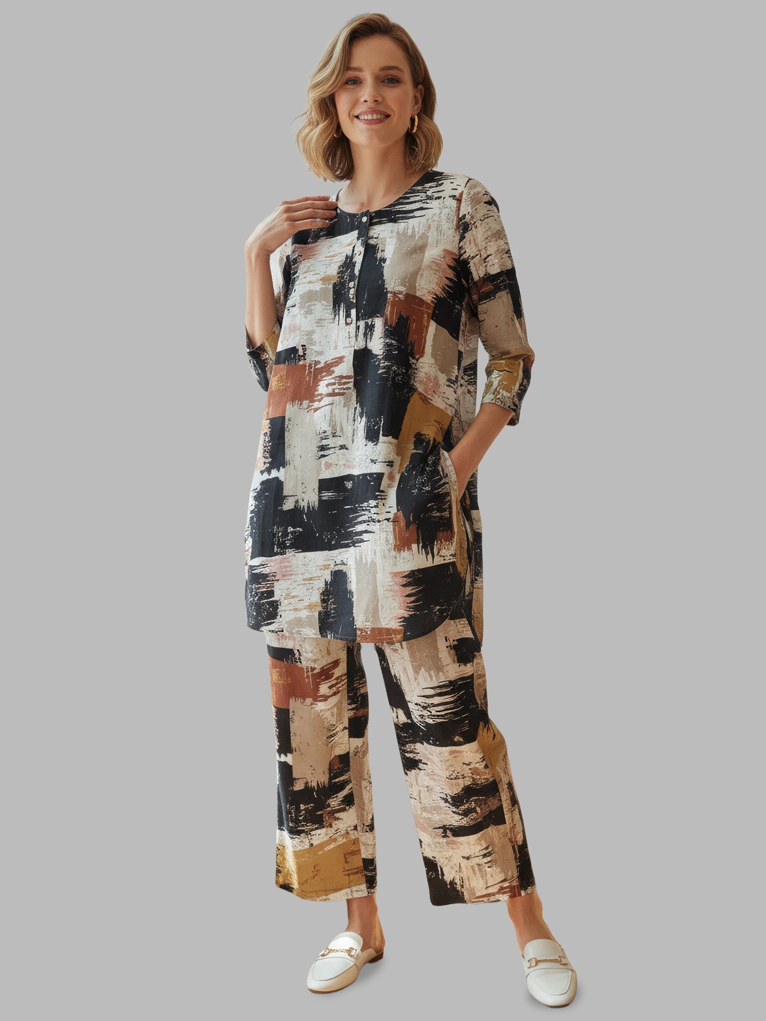 Black Printed Cotton Co-ord Sets