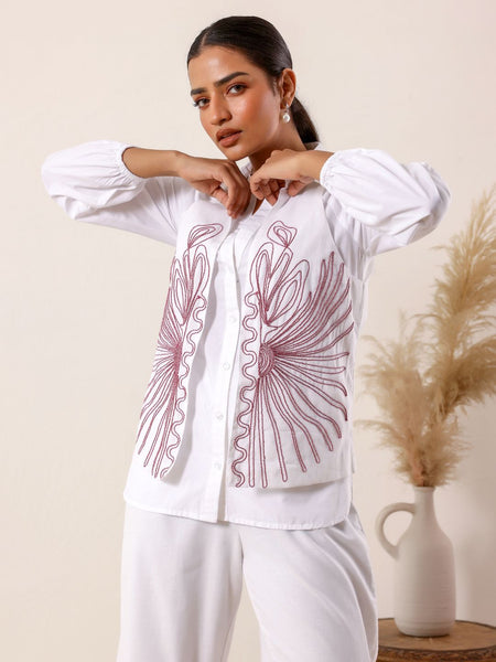 Ivory Elegance Embroidered Co-Ord Set