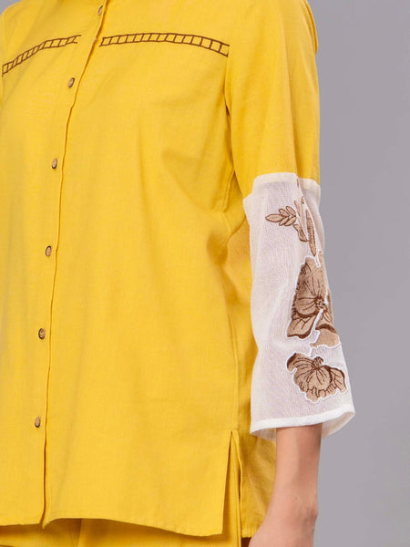 Sunshine Bloom Embroidered Cotton Co-Ord Set