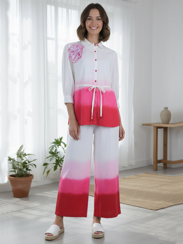 Pink Cotton Embroidery Co-Ord Set