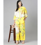 Bright Yellow Printed Cotton Co-ord Set