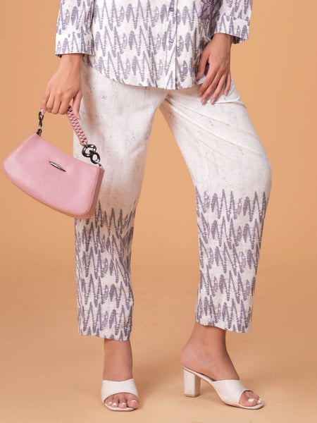 Lilac Whisper Printed Co-Ord Shirt & Pant Set