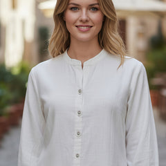 Beige Forest Harmony Embroidered Cotton Co-ord Set