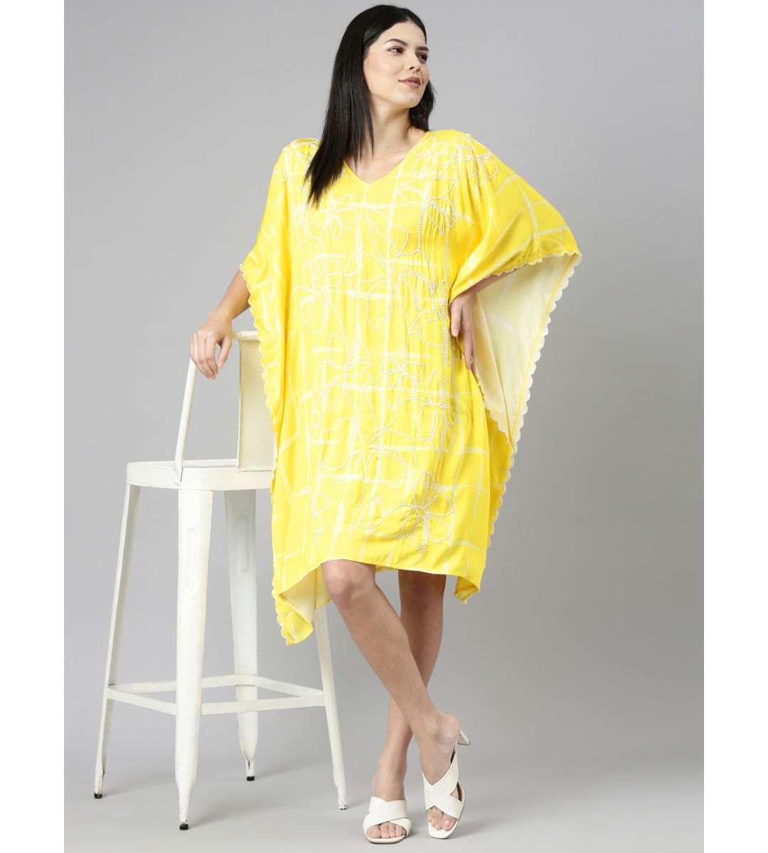 Yellow Cotton Kaftan