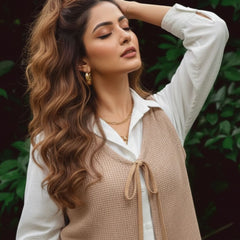 Stylish Beige Co-Ord Set with Layered Shirt