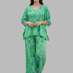 Stylish Green Flared Co-Ord Set