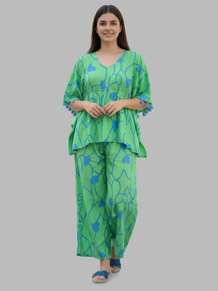 Stylish Green Flared Co-Ord Set
