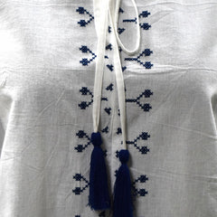 White Grace Embroidered Cotton Top