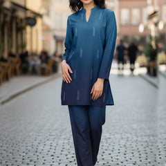 Blue Silk  Co Ord Set