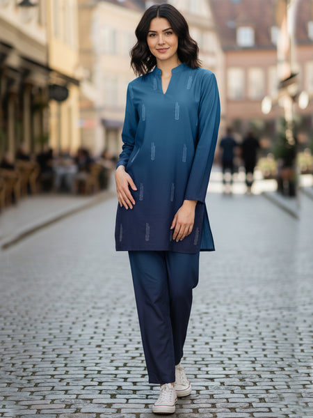 Blue Silk  Co Ord Set