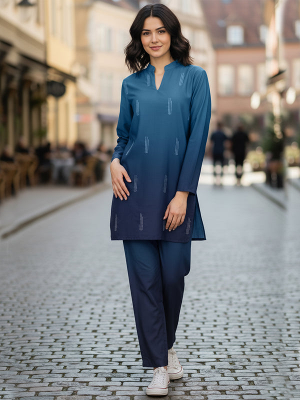 Blue Silk  Co Ord Set