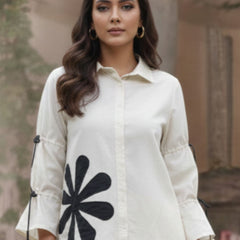 Off-White Elegance Embroidered Cotton Shirt