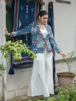 Ethereal Indigo Mirror Work Statement Blazer