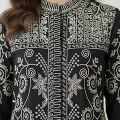 Black Embroidered Co -ord Set