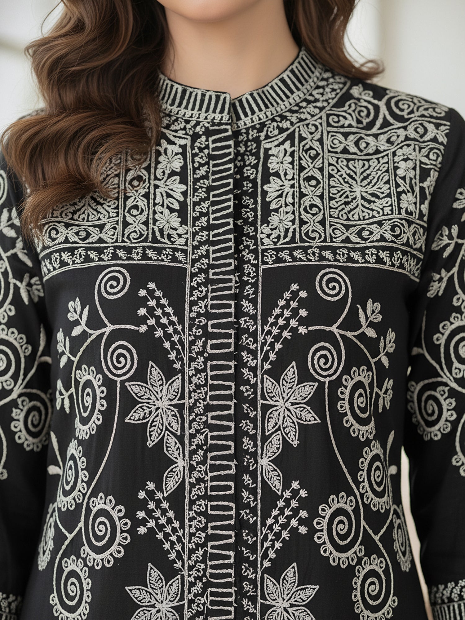 Black Embroidered Co -ord Set