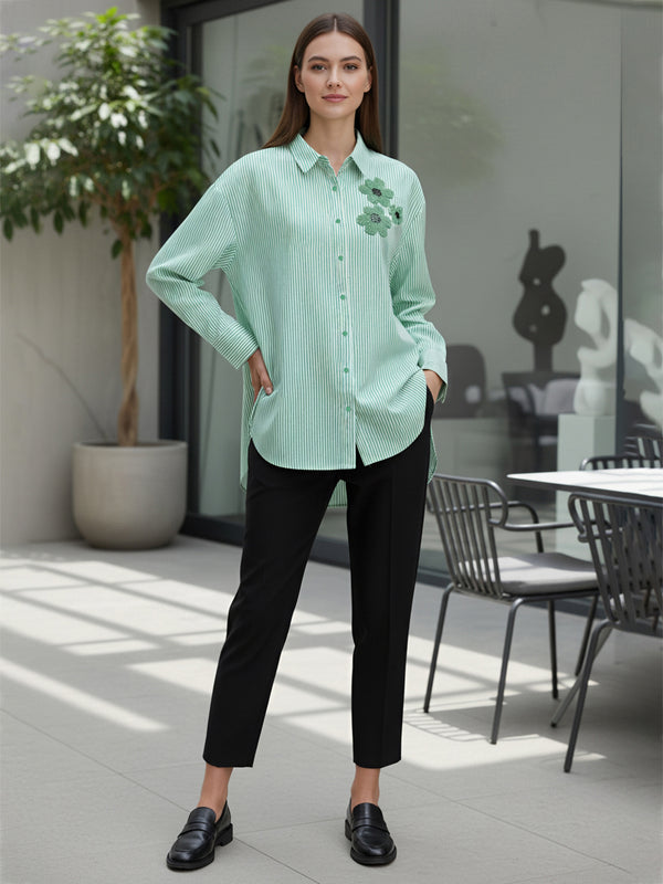 Green embroidery Work Shirt