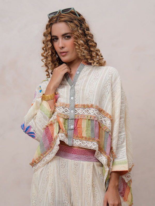 Women’s Multi-Color Cotton Embroidered Co-ord Set