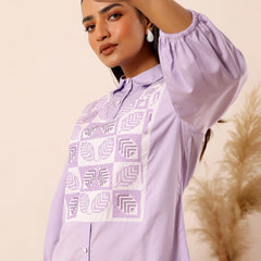 Lilac Dream Cotton Shirt Dress