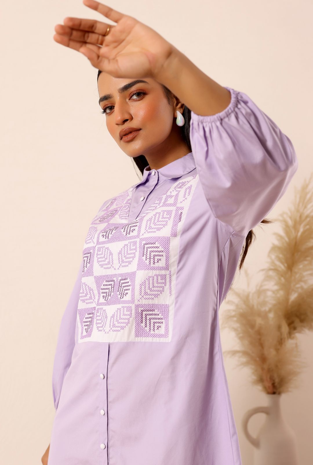 Lilac Dream Cotton Shirt Dress