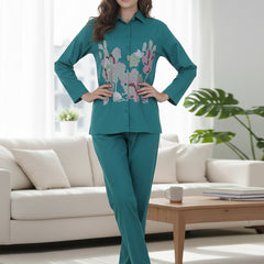 Sea Green Embroidery Work Co-Ord Set