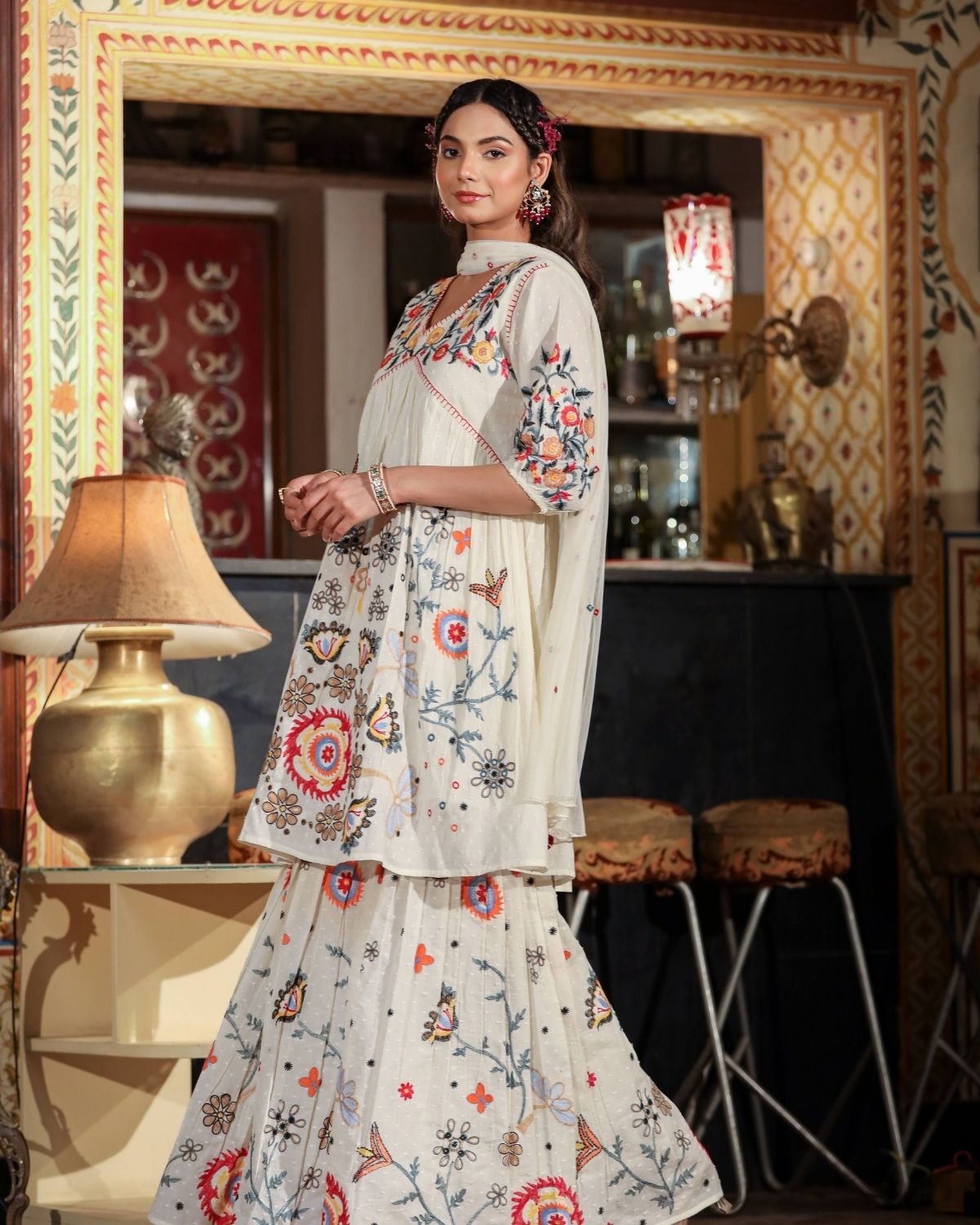 Rooh Vibrant Floral Sharara Set