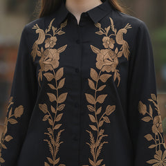 Golden Embroidered Black Co-ord Set