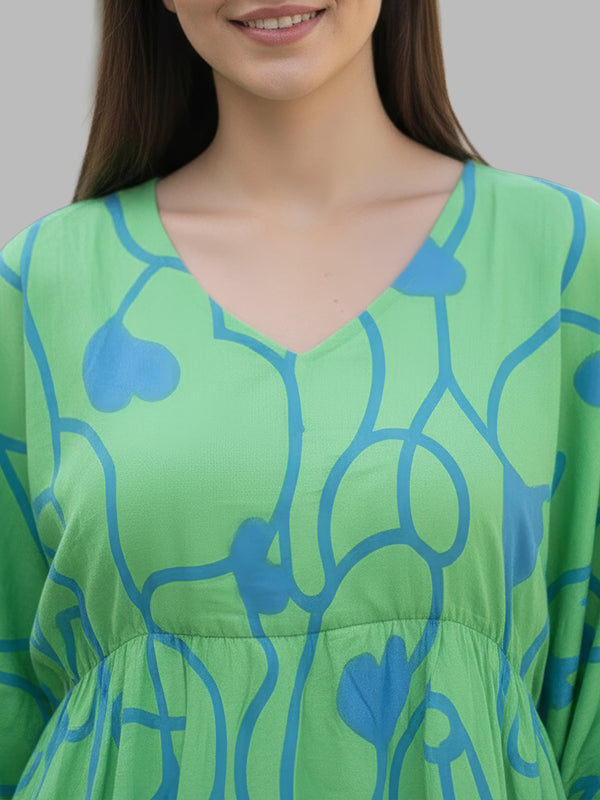 Stylish Green Flared Co-Ord Set