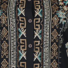 Designer Black Co-ord with Floral & Geometric Embroidery