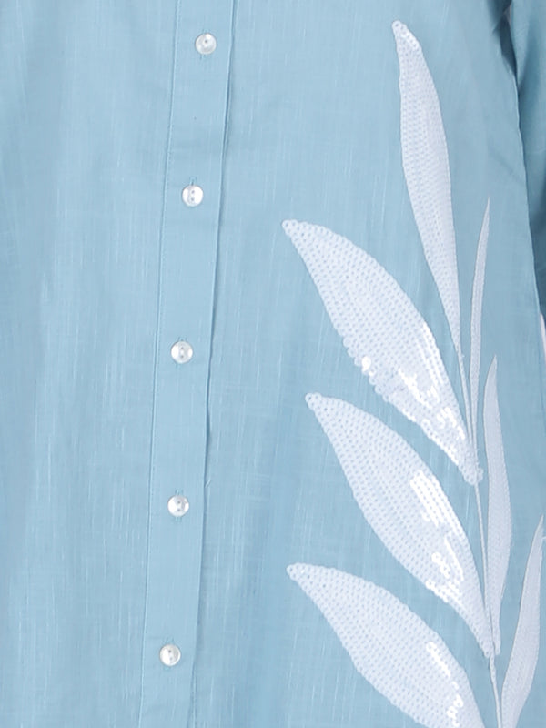 Easy Breezy Blue Linen Cotton Co-ord Set