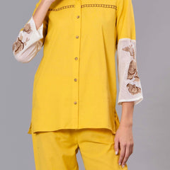 Sunshine Bloom Embroidered Cotton Co-Ord Set