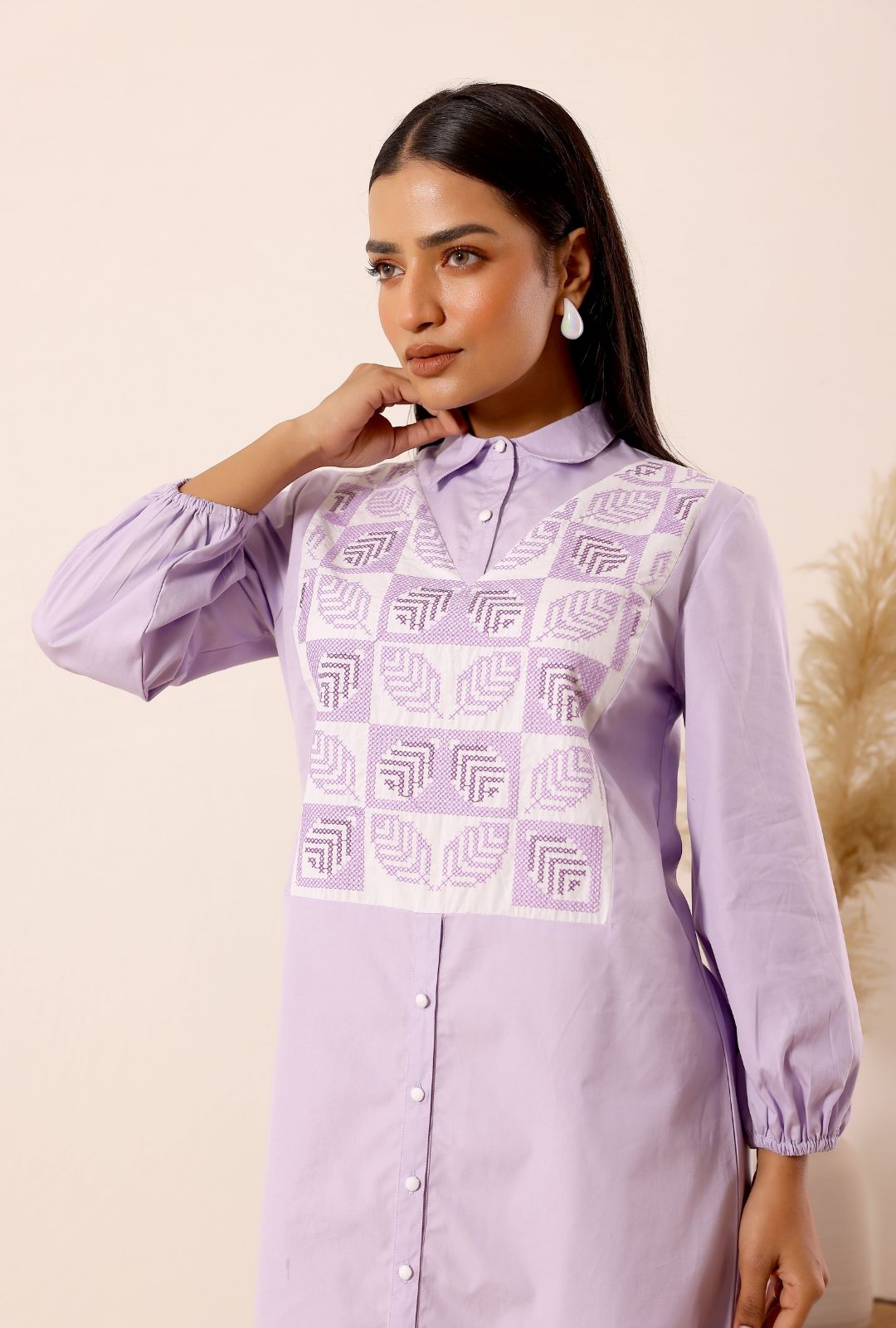 Lilac Dream Cotton Shirt Dress