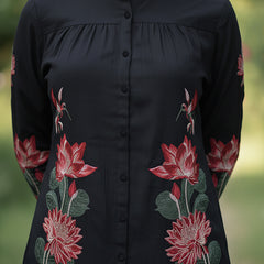 Black Embroidered Co-ord Set