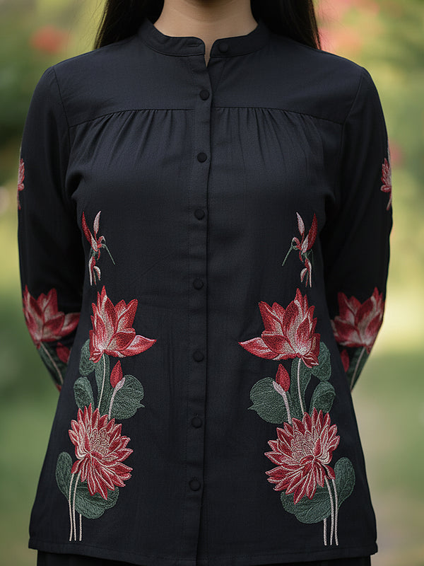 Black Embroidered Co-ord Set