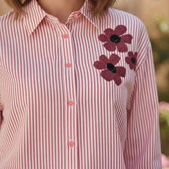 Designer Pink Embroidered Shirt