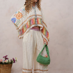 Women’s Multi-Color Cotton Embroidered Co-ord Set