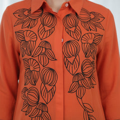 Elegant Orange Embroidered Co-Ord Set for Contemporary Festive Look