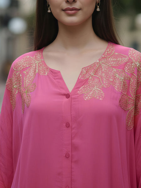 Fuchsia Pink Kaftan Kurta set