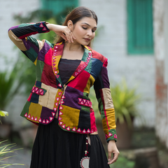 Regal Radiance Mashroo Mirror Work Blazer