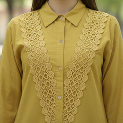 Golden Lace Mustard Cotton Co-ord Set