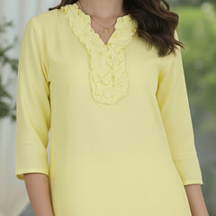 Cotton Linen Lemon Yellow co-ord Set