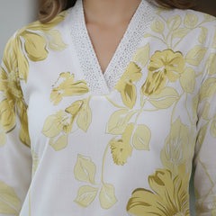 Yellow White Printed Co-Ord Set