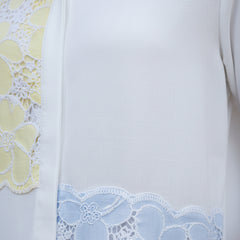 Women’s Off White Embroidered Crop Top Co-ord Set