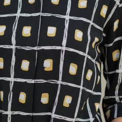 Black Check printed cotton shirt