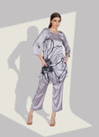 Printed Satin Grey Co-ord Set