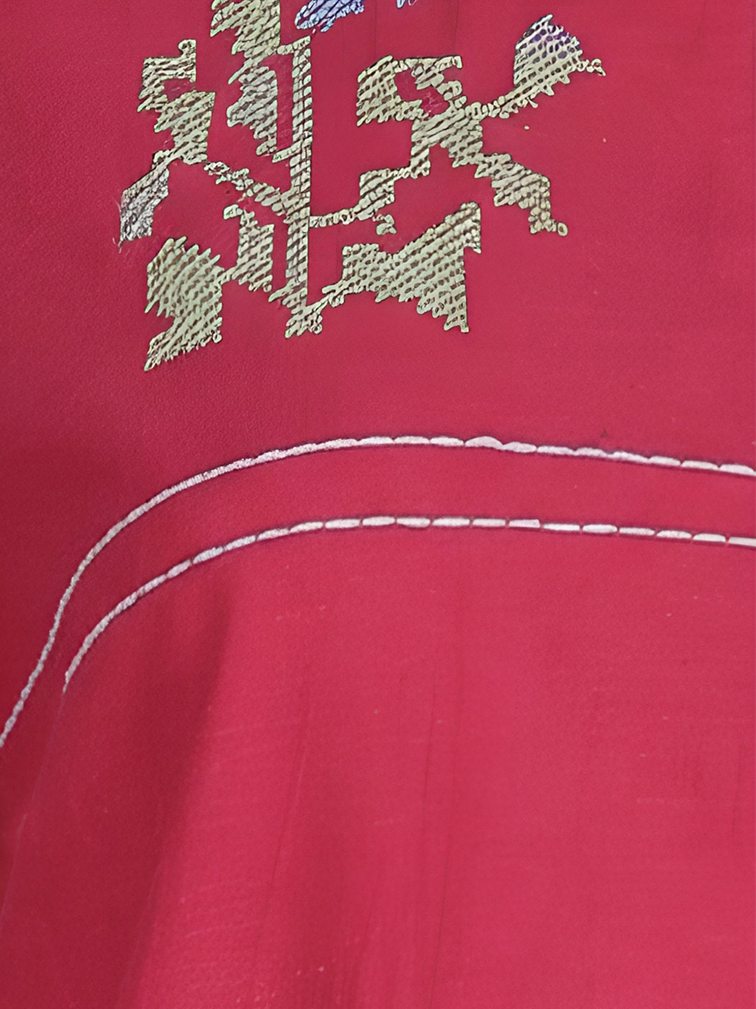 Pink Embroidered Cotton Co-Ord Set with Collar Neck Shirt & Straight Pants
