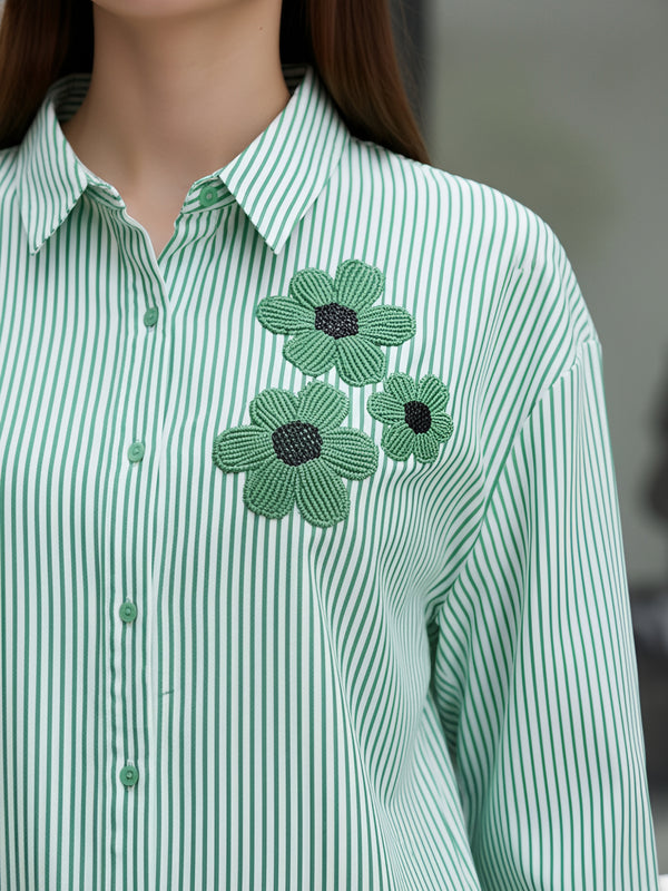 Green embroidery Work Shirt