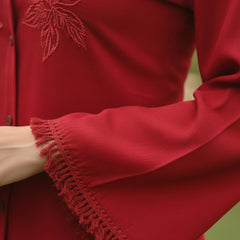 Mystic Red Embroidered Co-ord Set