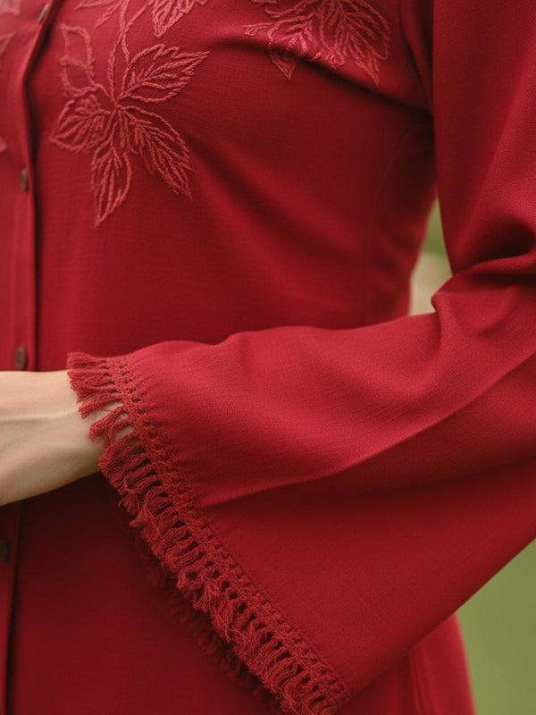 Mystic Red Embroidered Co-ord Set