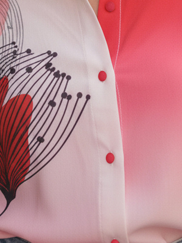 Rose Pink Ombre Shirt Top