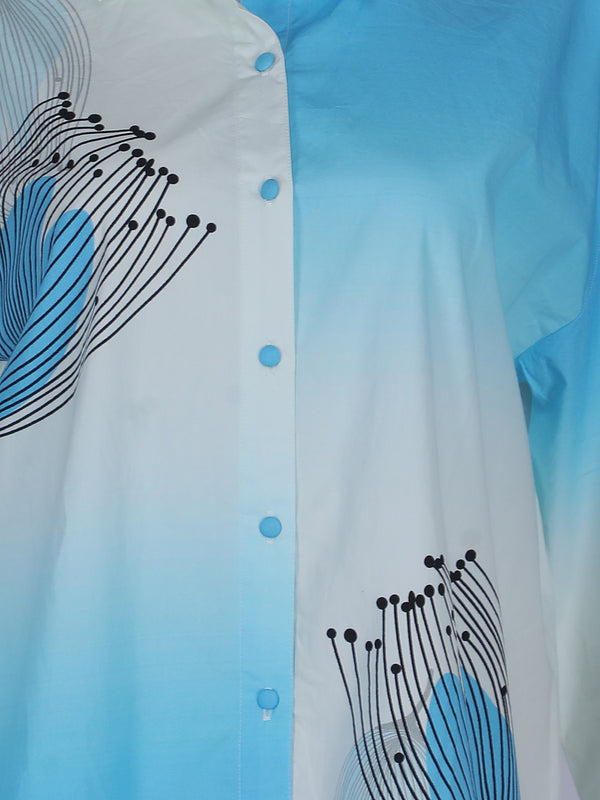 Blue Ombre Shirt Top